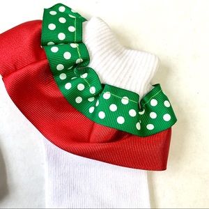 New girls fancy tank socks with hair bow Hand made (COPY)